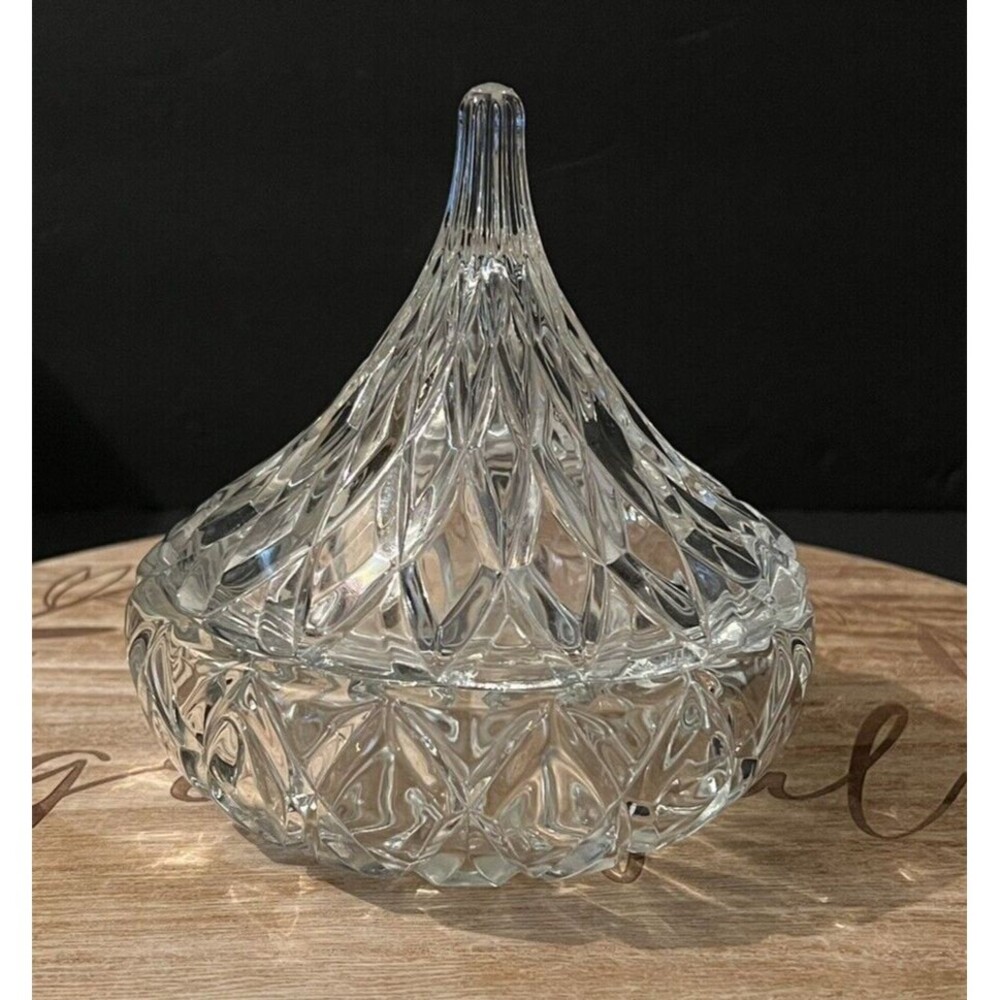 Godinger Clear Crystal Hersheys Kiss Candy Dish